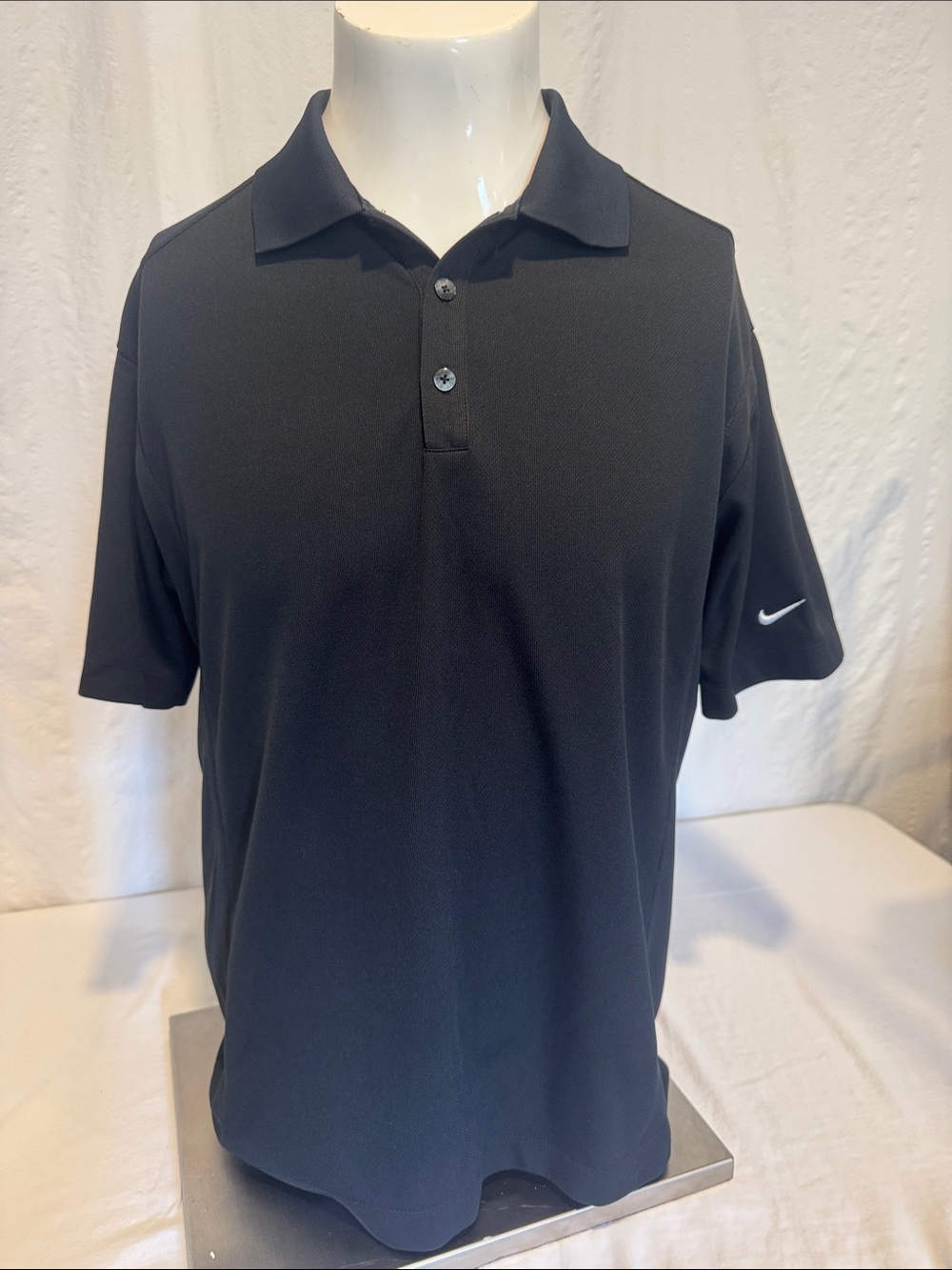 Nike Men’s Black Polo with White Swoosh
